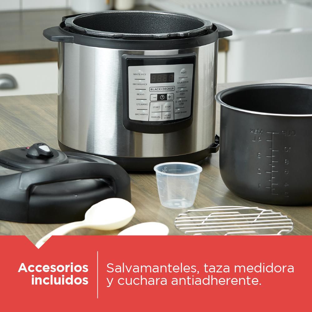 PR100SD - OLLA A PRESION BLACK&DECKER 11 EN 1 DIGITAL 6LITROS - 6