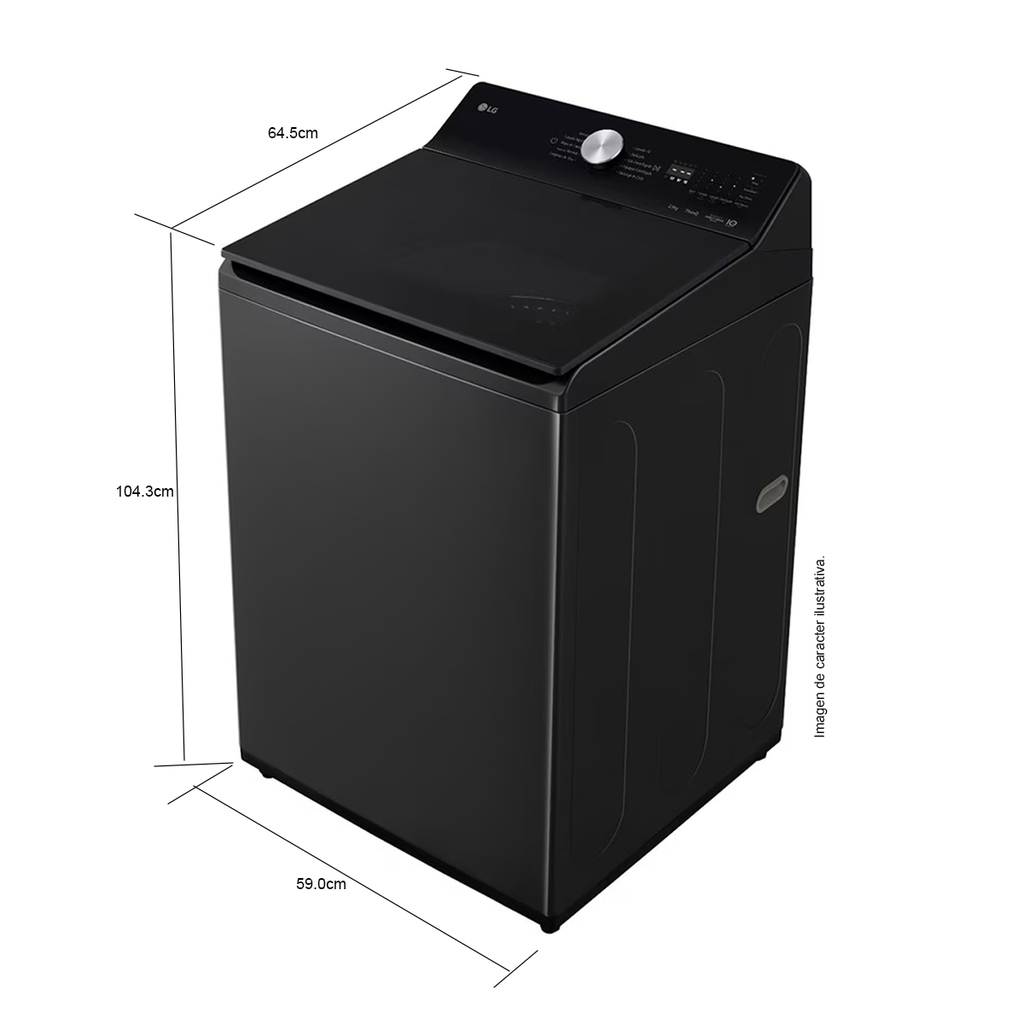 Lavadora LG Carga Superior 15 Kilos WT15OBTX6 Negro - 2