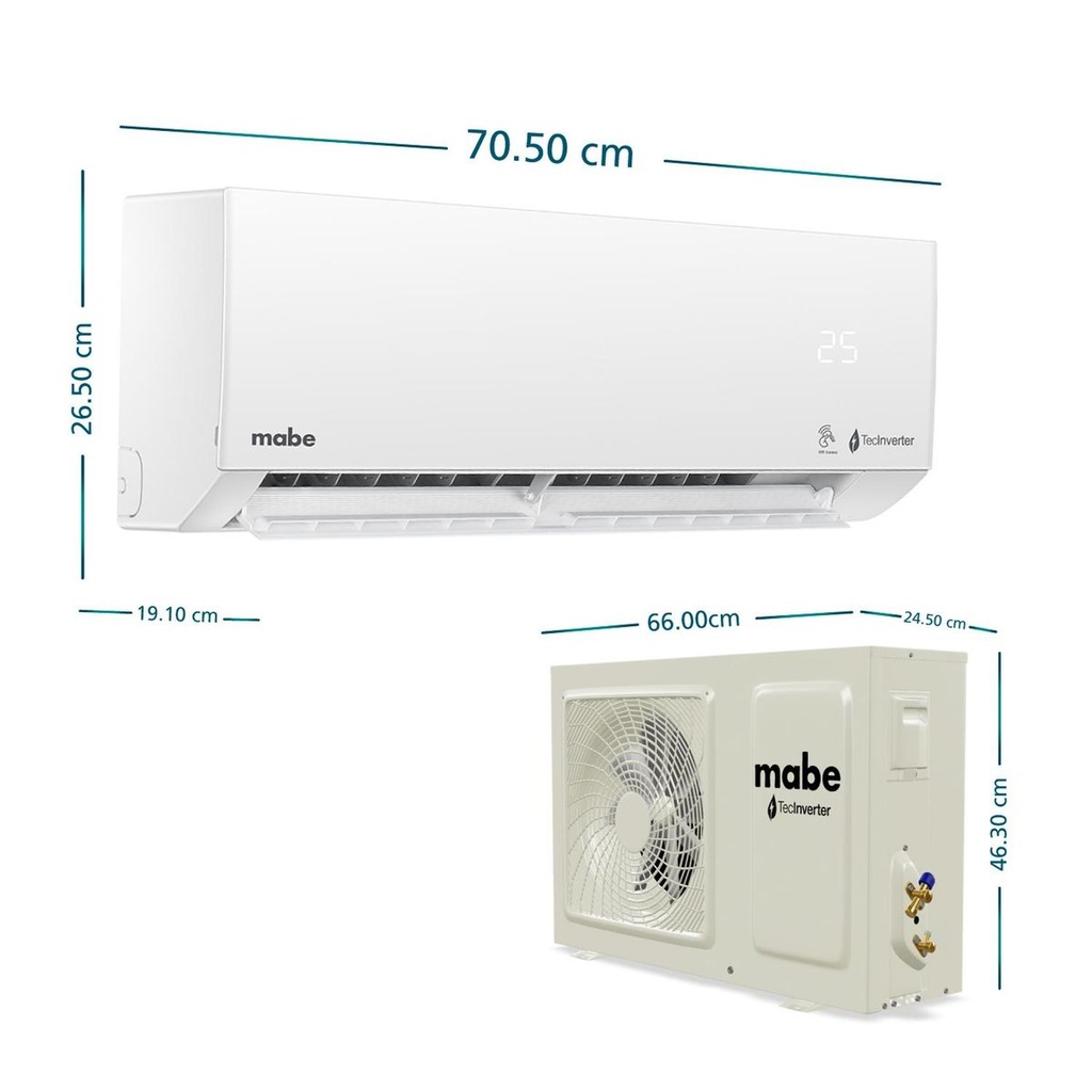 MMI09CABWCCC1 - AIRE ACONDICIONADO MABE MINI SPLIT 9000 BTU INVERTER BLANCO 110V - 3