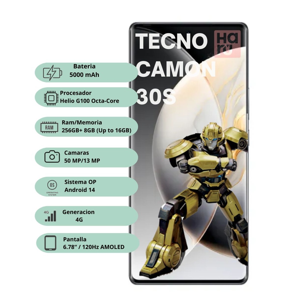 Tecno Camon 30S 6.78" 8GB+256GB 4G LTE - 4