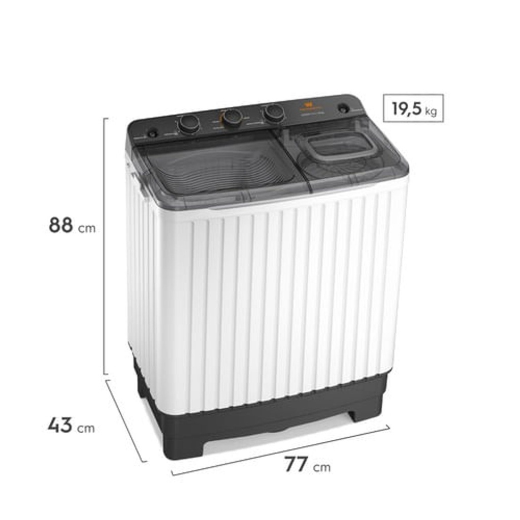 WWTT10M6USUZW - LAVADORA ELECTROLUX WHITE WESTINGHOUSE DOBLE - 1