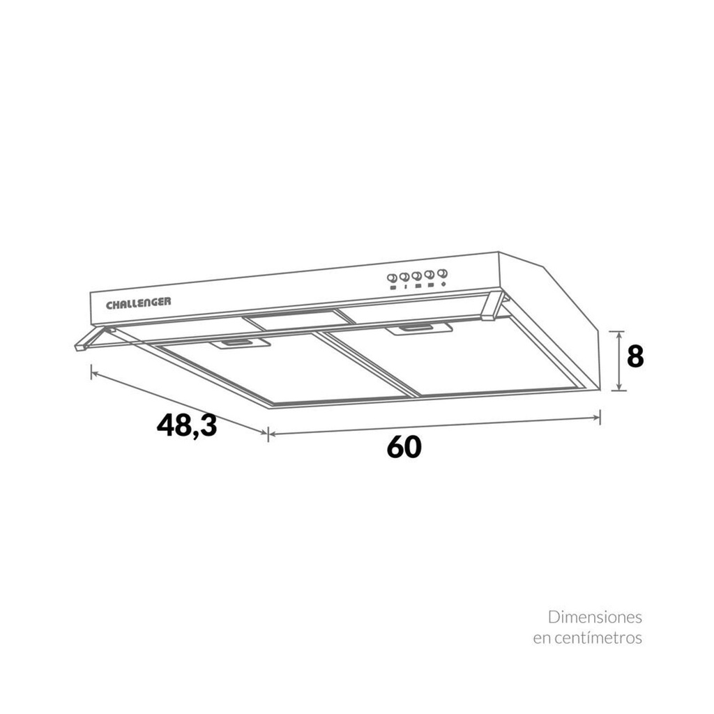 CX 4562 NEGRA - CAMPANA CHALLENGER HORIZONTAL 60CM 3 VEL NEG - 1