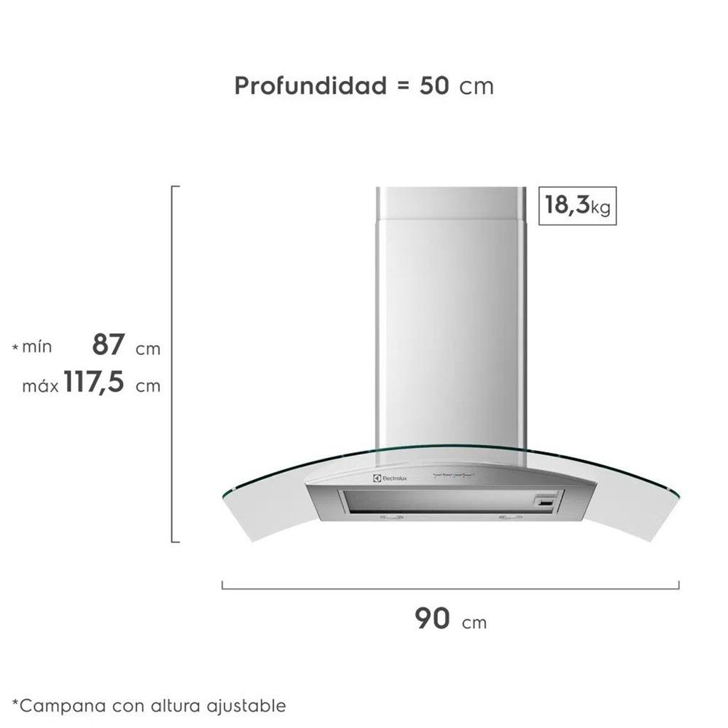 EJWB369TDIS - CAMPANA ELECTROLUX DE PARED TIPO PENINSULA CUR - 1