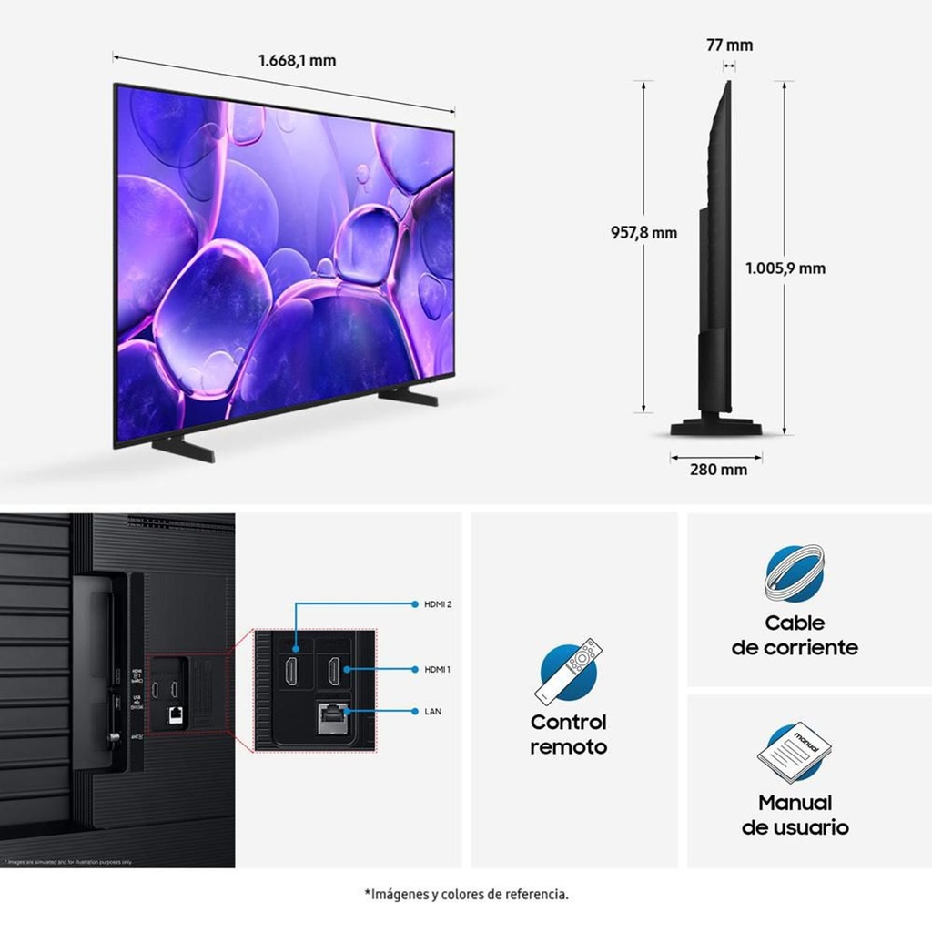 UN75U8000FKXZL - TELEVISOR SAMSUNG 75" CRYSTAL UHD SMART 4K - 4