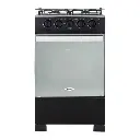 Estufa de Piso HACEB 4 Puestos Con Horno Gas Natural Romero Reflex 50-Vidrio Negro