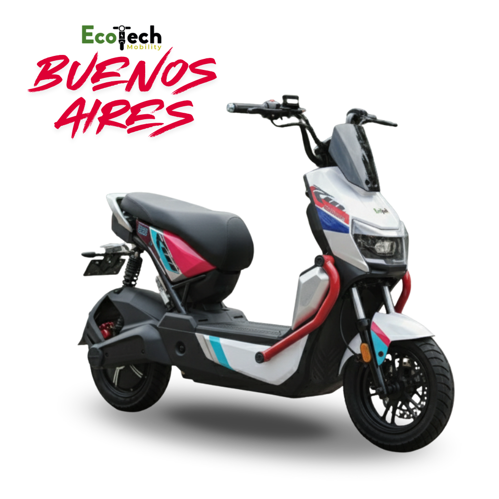 Bicicleta Eléctrica Ecotech Buenos Aires Batería Extraíble de Plomo Blanca