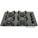 Estufa de empotrar HACEB 60 cms 4 Puestos Gas Natural Cristal ASL CG Mando Laterial Negro