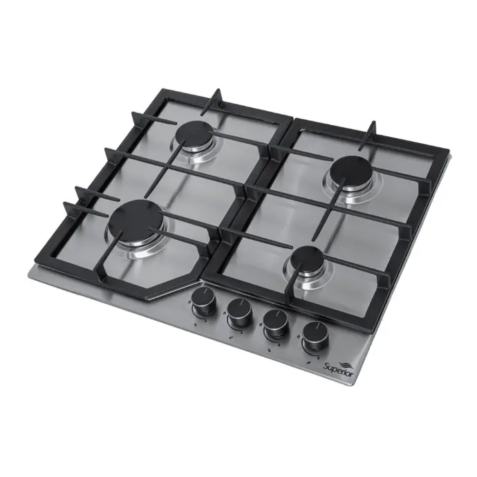 CUBIERTA SUPERIOR DE EMPOTRAR EN ACERO GN MF 4 PTS 60CM  PARRILLA HIERRO 