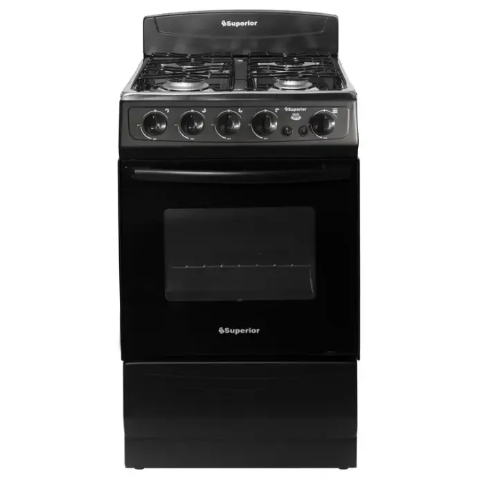 Estufa de Piso SUPERIOR 4 Puestos Gas Natural S-7005 Negro 