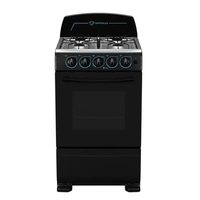Estufa de Piso CENTRALES 4 Puestos Gas Natural Negro 