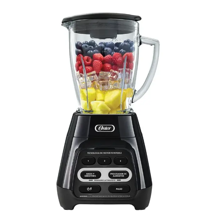 LICUADORA OSTER REVERSIBLE 3 VEL VASO VIDRIO 1.5LTS 800WATTS NEGRA 