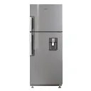 Nevera WHIRLPOOL 263 Litros No Frost Congelador Superior WRW25CKTWW Gris con dispensador de agua exterior.