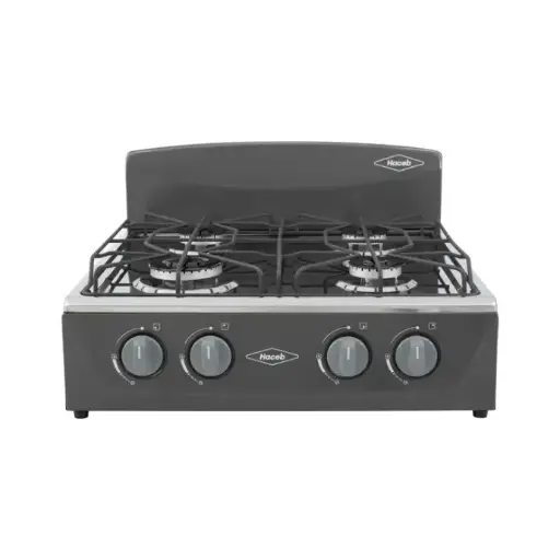 [7704353372571] Estufa de Mesa HACEB 4 Puestos Gas Natural Avellana Torre Gris