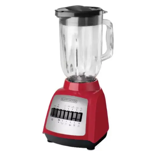 [50875823129] Licuadora BLACK+DECKER Duro Pro BLBD210GR Rojo, 550 watts de potencia, Vaso de vidrio de 1,25 lts