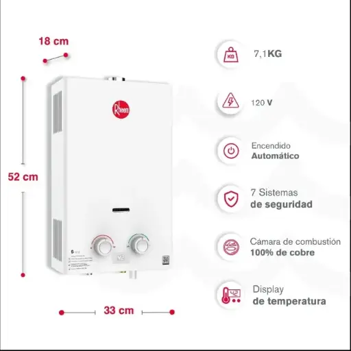 [7576386074766] Calentador de Paso MABE 10 Litros Tiro Forzado Blanco CMD10TFBC 