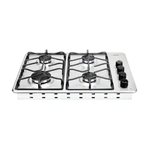 [7704353461619] Cubierta HACEB 60cms 4 Puestos Gas Natural Parrilla en Platina TO6043 Inox 