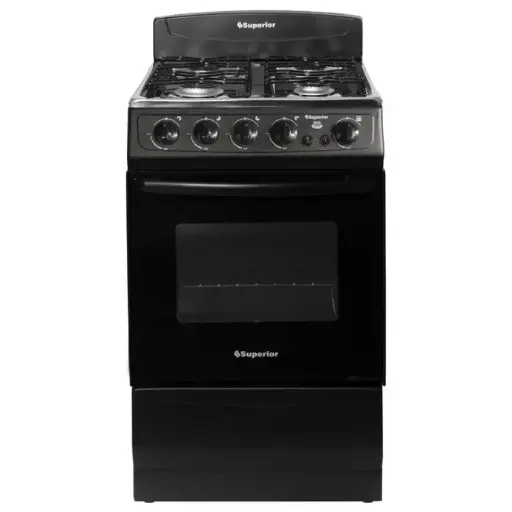 [7707029812753] Estufa de Piso SUPERIOR 4 Puestos Gas Natural S-7005 Negro 
