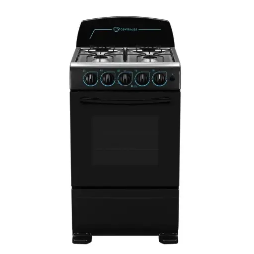 [7861032327625] Estufa de Piso CENTRALES 4 Puestos Gas Natural Negro 