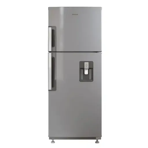 [7704353383652] Nevera WHIRLPOOL 263 Litros No Frost Congelador Superior WRW25CKTWW Gris con dispensador de agua exterior.